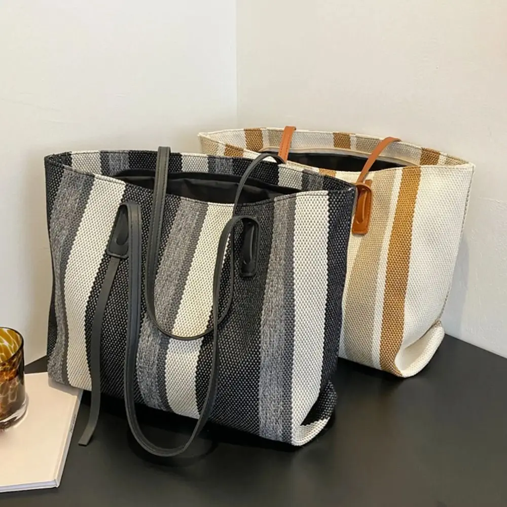 

Durable Eco-friendly Canvas Cloth Bags Lightweight Exquisite Tote Bag Reusable Foldable Shoulder Bag Daily Use