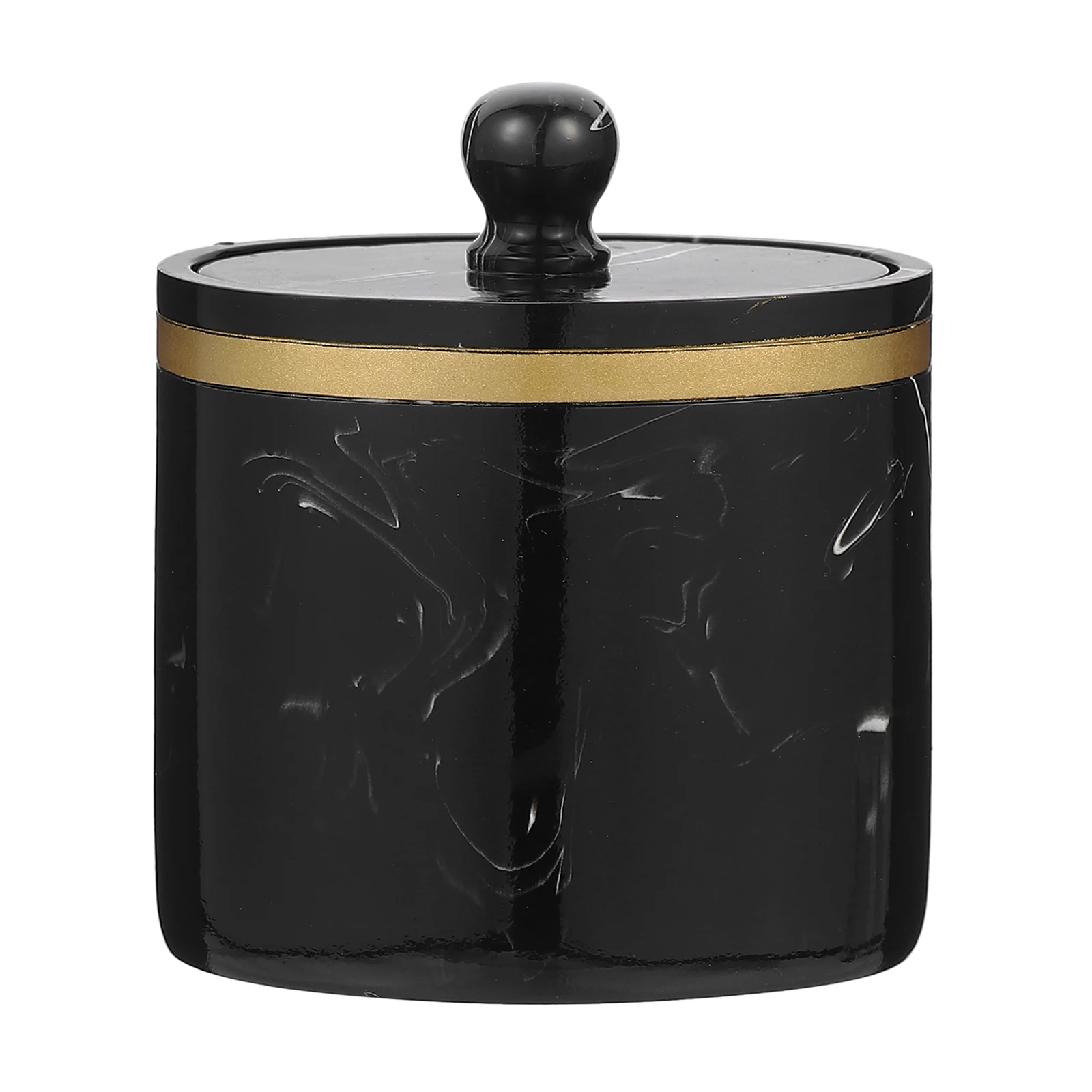 

Marbled Resin Cotton Swab Box Toothpick Holder Storage Container Lid Home Office Space Saving Modern Decorative Jar Storage Box
