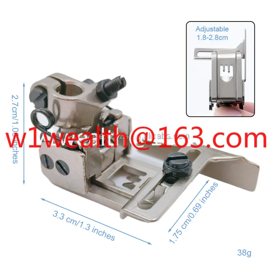 New 3-Needle 5-Thread Overlock Presser Foot - Adjustable Right Edge Guide for Double-Layer Hem Rolling, 5.6mm Gauge