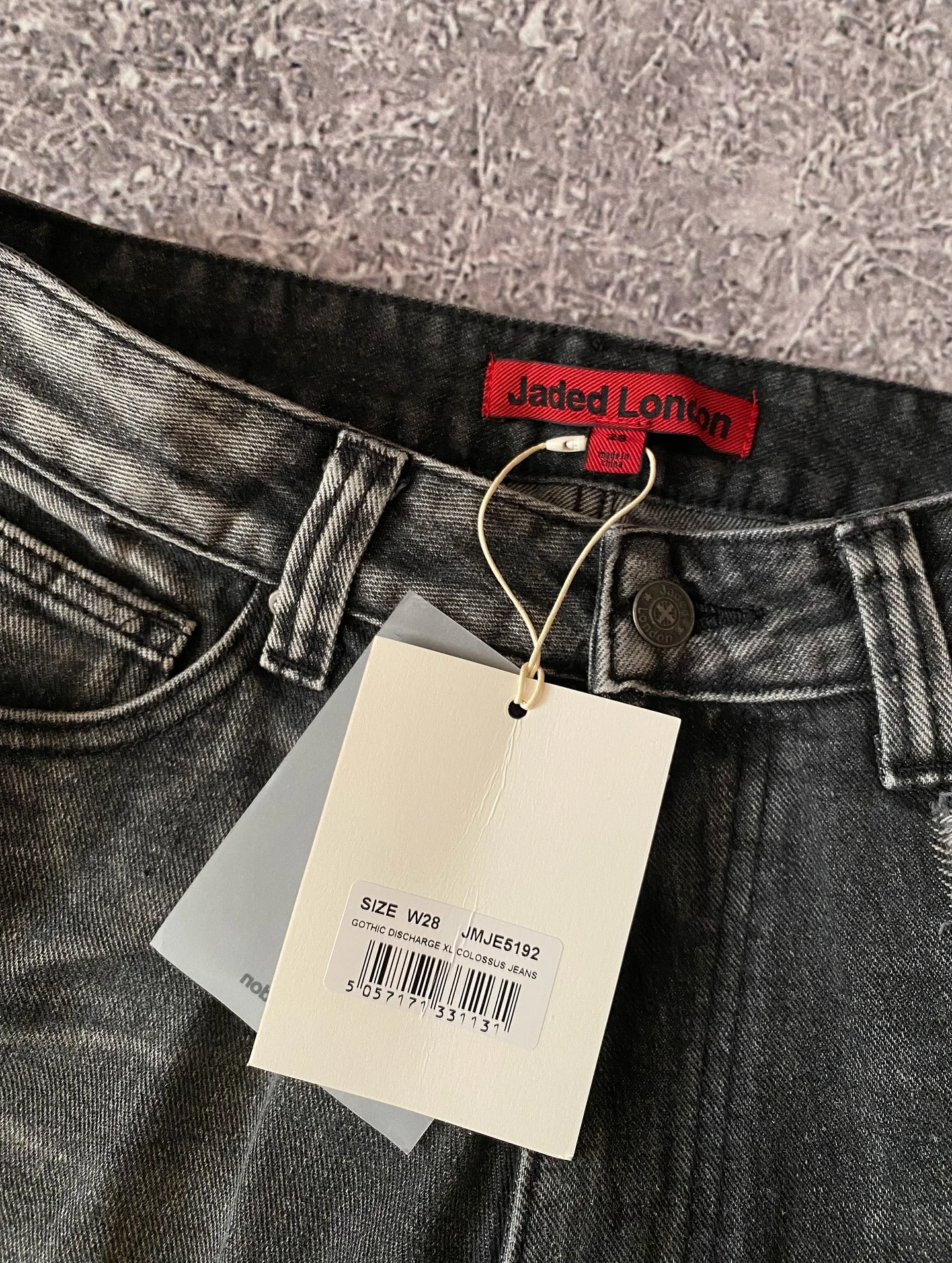 Jaede Lindon الجناح طباعة الجينز الرجعية القوطية العصرية السراويل فضفاضة المتضخم غسلها الهيب هوب Harajuku نمط زوجين السراويل واسعة #3