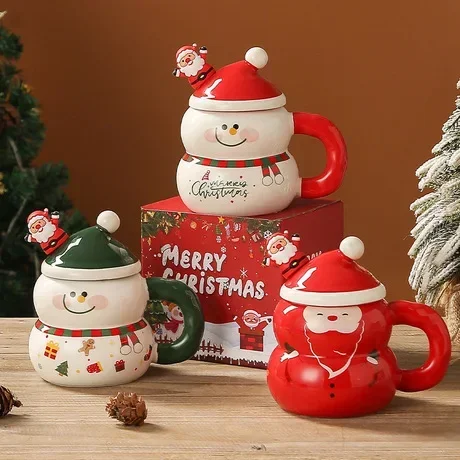 

Christmas Mug and New Year Gift Set Decorative Drinkware Party Coffee Cup Cute Ceramic Mug for Tea Seasonal Drinkware Gift