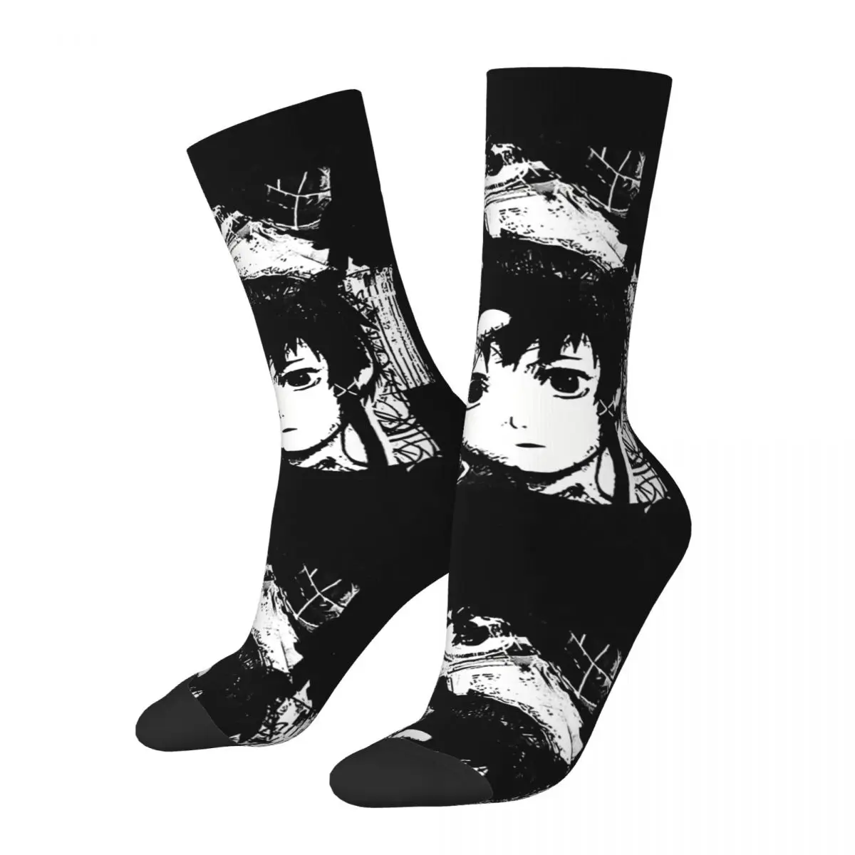 Funny Happy Men's compression Socks Splendid Retro Harajuku Experiments Lain Hip Hop Novelty Casual Crew Crazy Sock Gift Printed