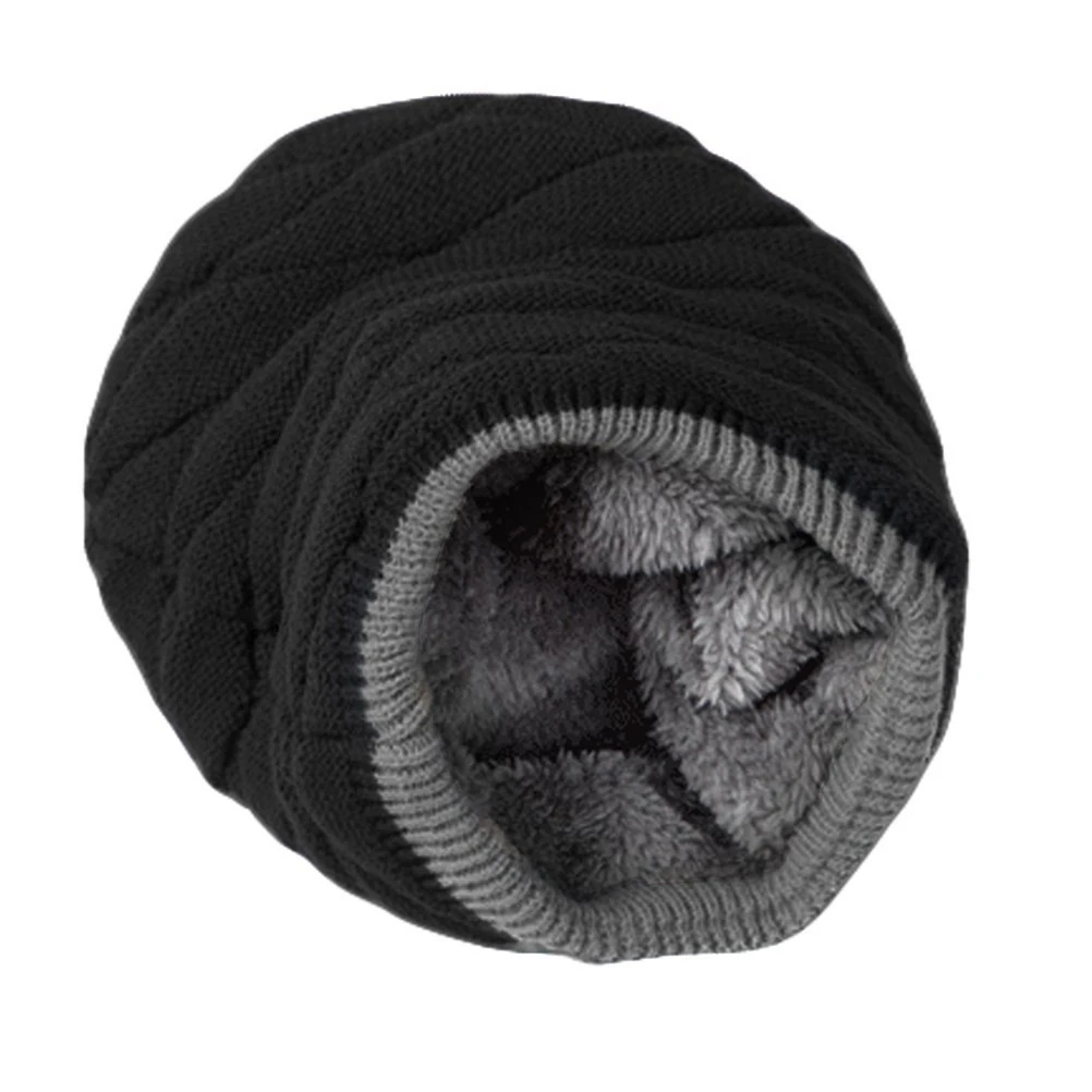 

Men's Cap Skull Cap Lined Thick Cap Warm Knit Skull Cap Winter Beanies Hat