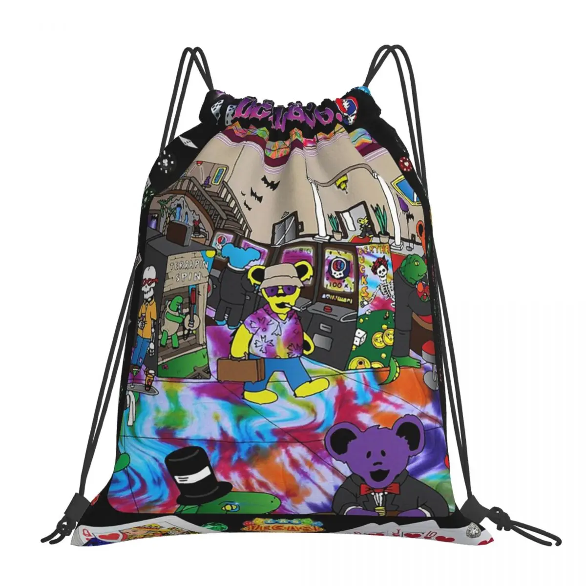 

Dead & Company Las Vegas 2024 Backpacks Portable Drawstring Bags Drawstring Bundle Pocket Sports Bag Book Bags For Travel School