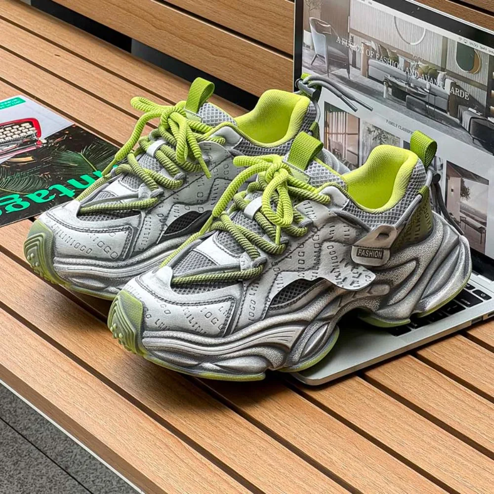 

Luxurious Autumn Men's Leather Surface Thick Bottom Heightening Casual Sports Shoes Youth Students Dad Trendy Shoes Men