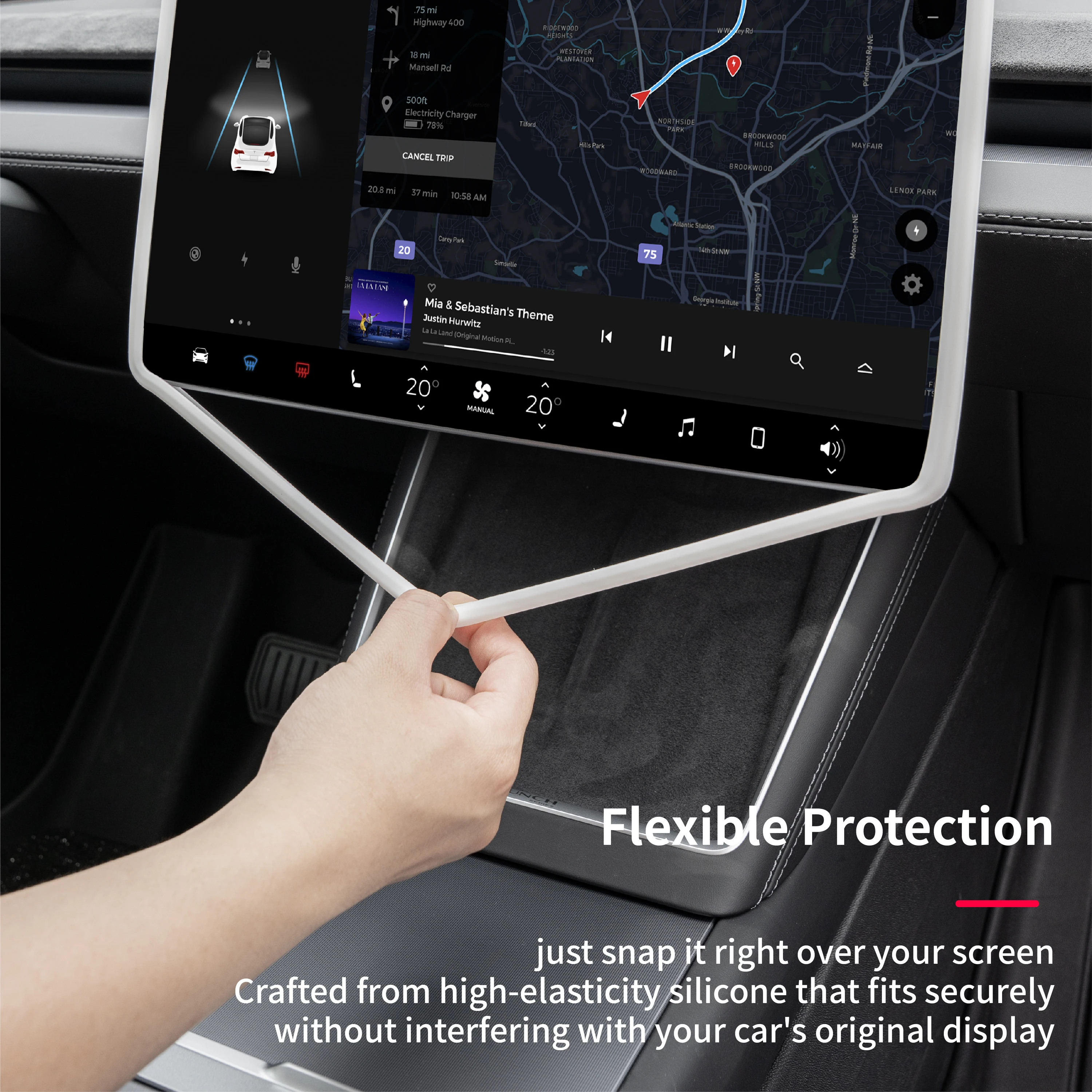 Silicone Screen Bezel Protector for Tesla Model 3/Y