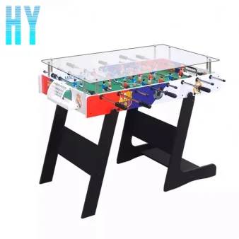 Foldable Foosball Table Portable Soccer Game MDF Anti-Collision Handles Family Party Gift Space-Saving Storage