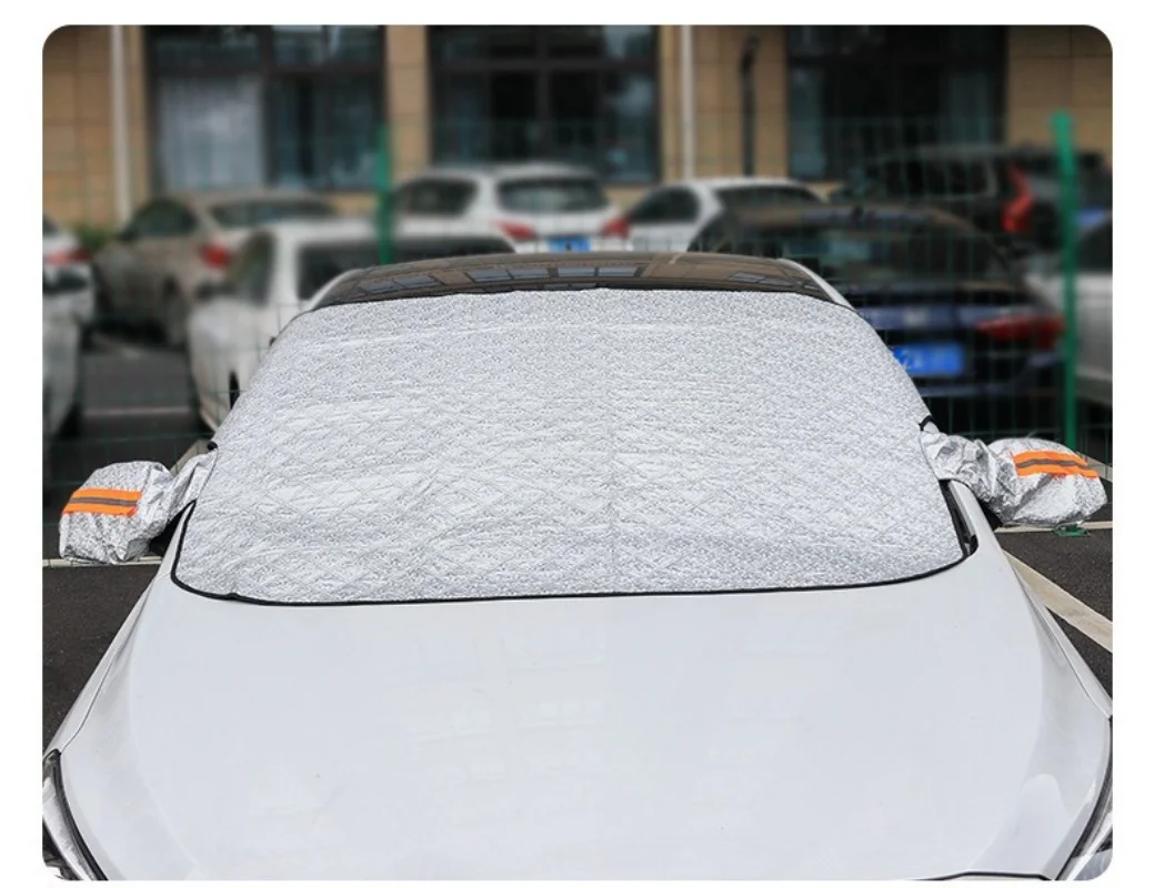 Car Windshield Snow Shield Cover Sun Protection Dual Use Magnetic Front Window Snow Cover Thickened Sunshade Protector