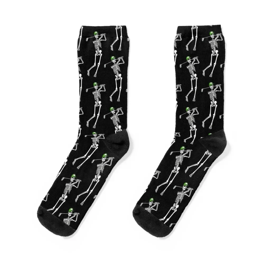 Golf Funny Golfing Skeleton Golfer Halloween Pattern Socks summer FASHION Rugby sheer Luxury Woman Socks Men's