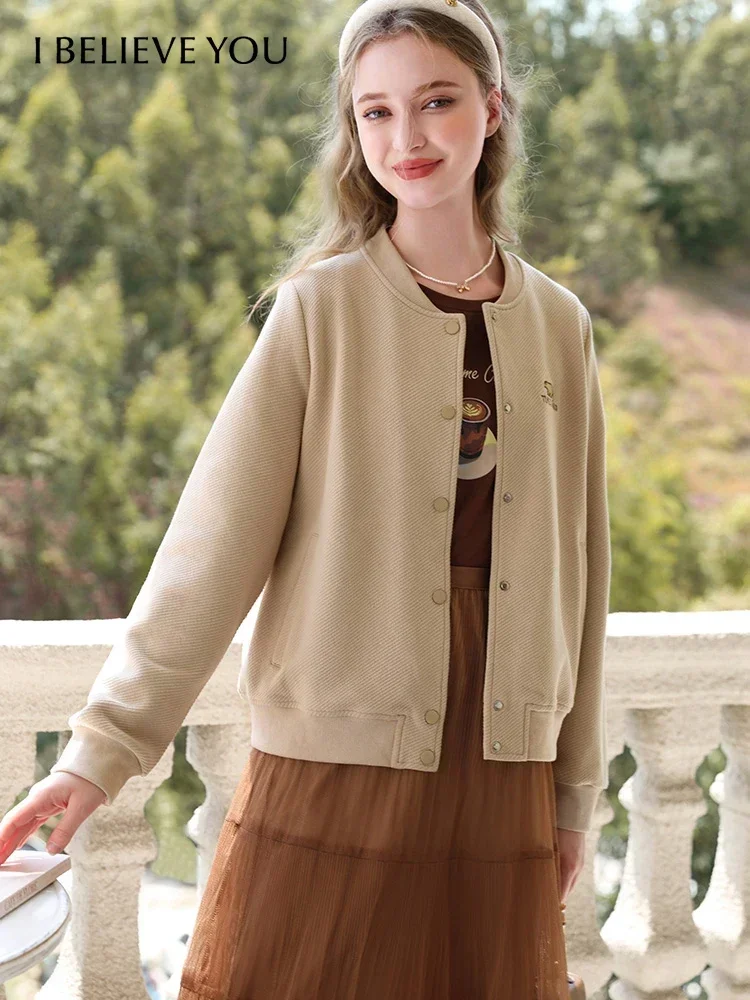 

I BELIEVE YOU Short Coat For Women French Embroidery Bear 2024 Winter Outerwear New Baseball Leisure Cotton Clothes 2234185344