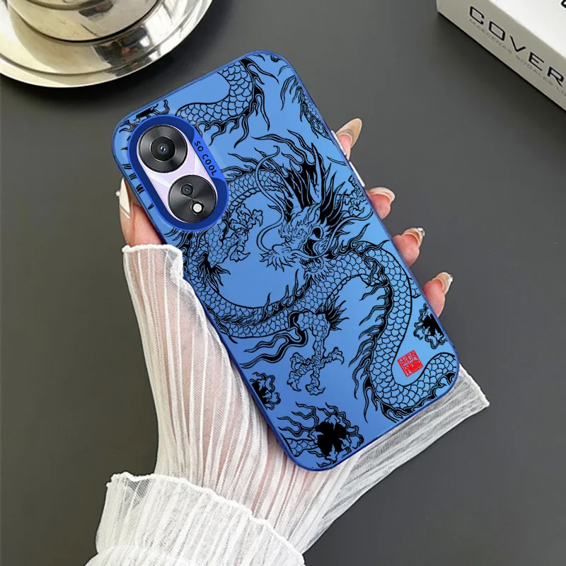 Chinese dragon Cute For OPPO A 31 37 38 55 57 58 74 76 78 94 98 Reno 6 7 8 Z T Pro Colorful Phone Case Soft Funda Silicone Cover