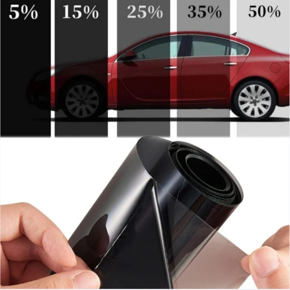 50cm X 3m Black Car Window Tint Film 5%/15%/20%/25%/35%/50% VLT UV Protection Sun Shade Sticker For Auto Home Office