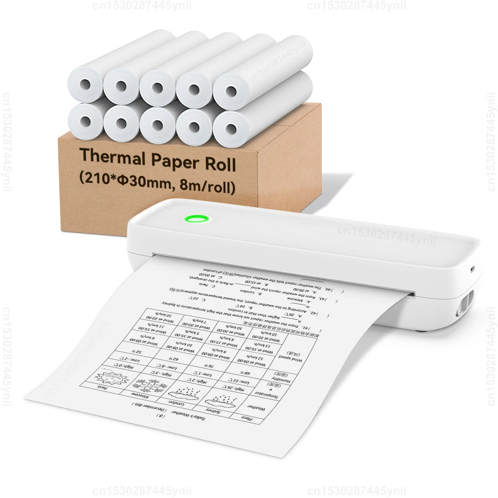 1Roll Thermal Paper A4 210mm Thermal Printer Paper Waterproof Oil resistant Continuous Paper Roll for A40 /A4 Thermal Printer