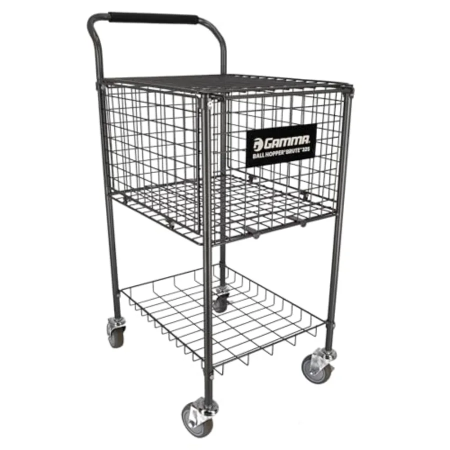 

Тележка для теннисных мячей Brute 325 Upgraded Next-Generation Premium Ball Hopper Travel Cart, вместимостью 325 мячей, идеально подходит для тренировок на корте.