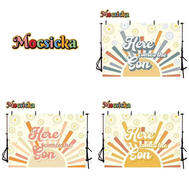 

Mocsicka Photography Background Here Comes The Son Birthday Party Background Daisies Kids Birthday Party Banner Props Studio