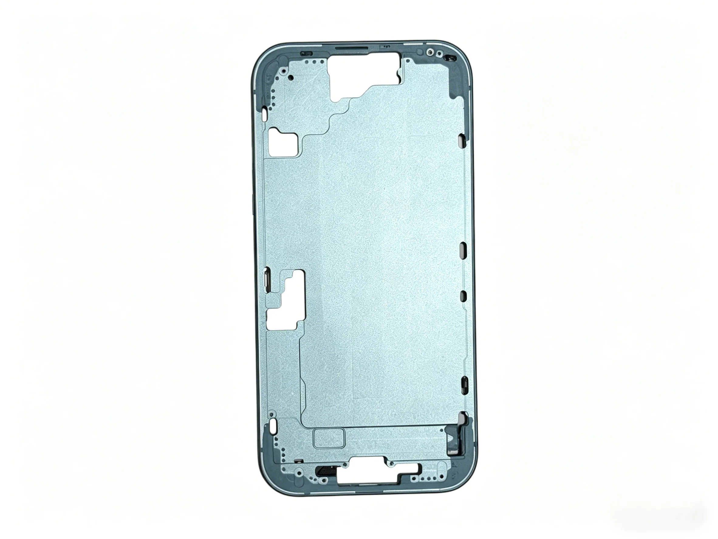 Pre-assembled Middle Frame Housing for iPhone 16, with Buttons + Charging Port Mesh + Screen Clips,Not Include Back Glass