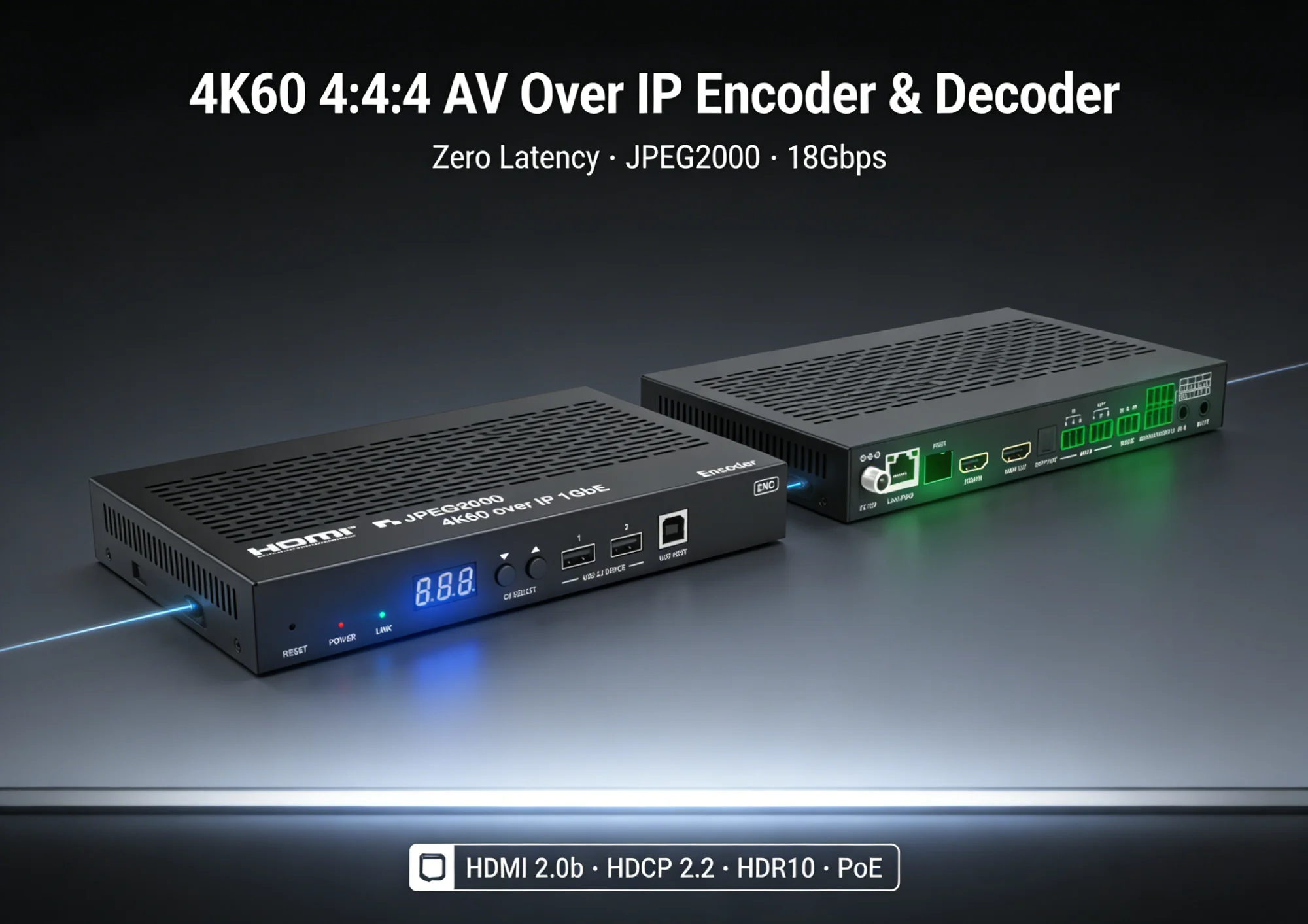 2026 4K60 HDMI Over IP Encoder Decoder AV Over IP Distribution System With JPEG2000 9X9 Video Wall Controller KVM and EARC/ARC