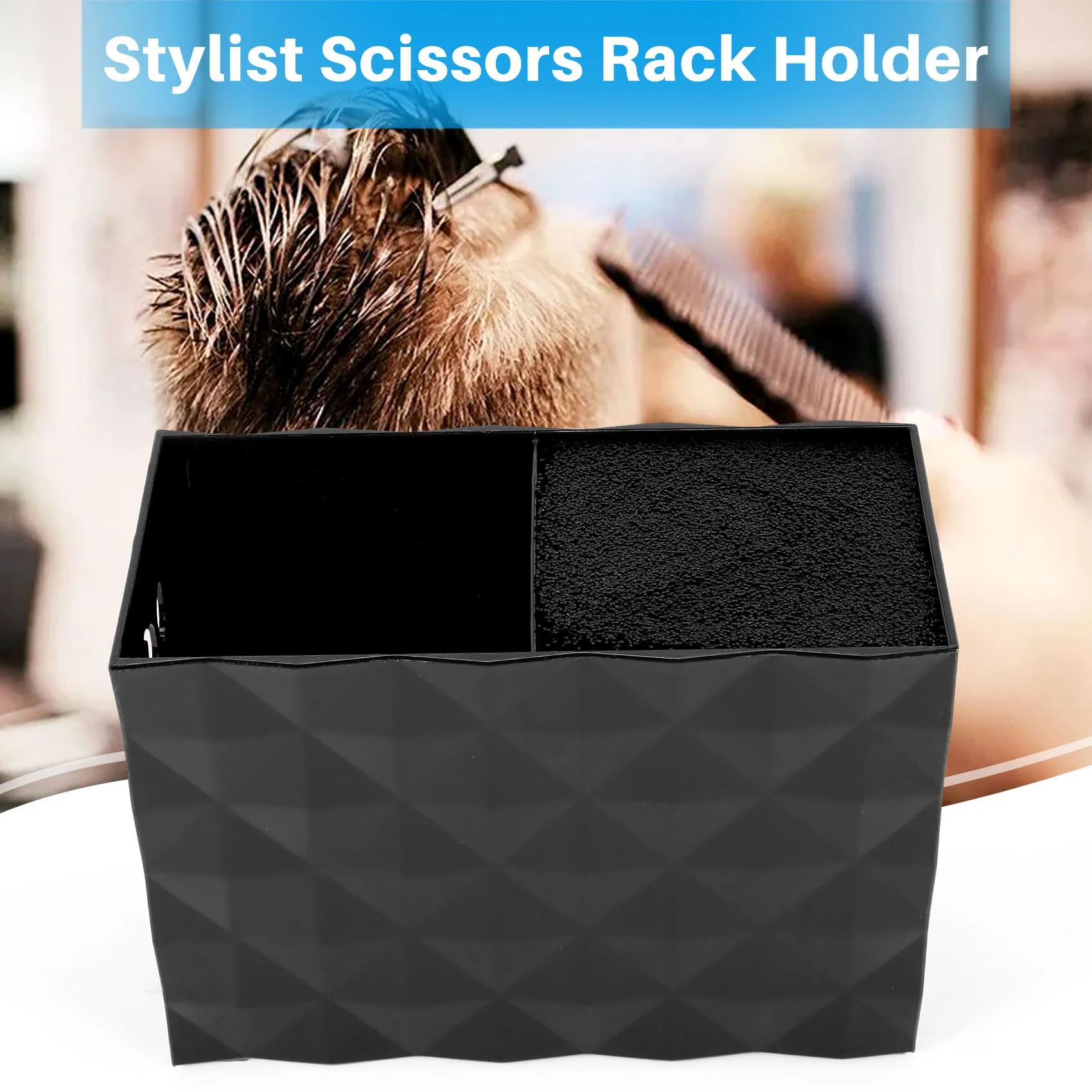 A38T-Professional Salon Shear Holder For Stylist Scissors Rack Holder Case Hair Clips Storage Box Hairdressing Combs Organizer