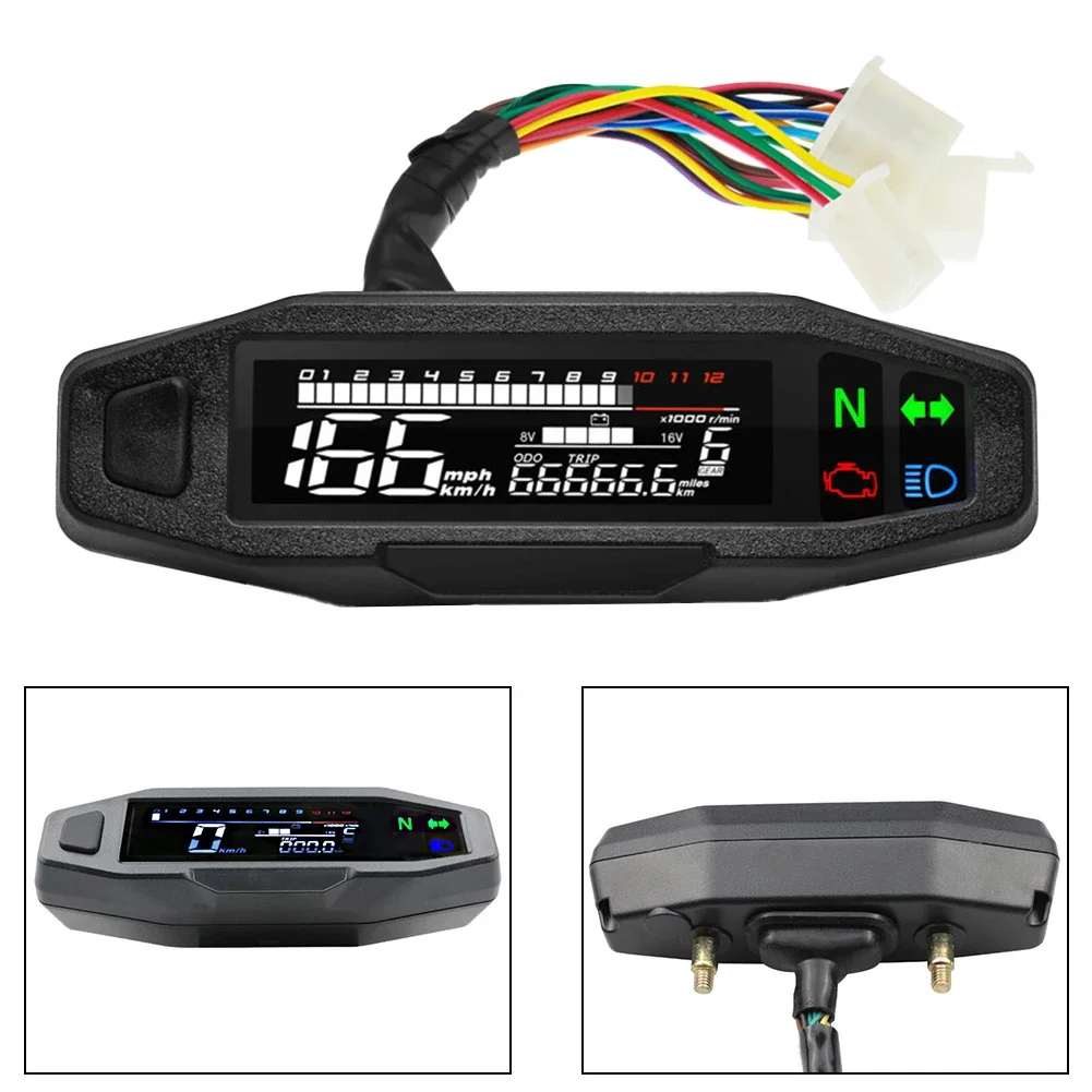 UniversalDigital Motorcycle Speedometer Moto Meter Digital Tachometer Odometer Instrument Sensor Speed Gauge Tacho RPM Meter