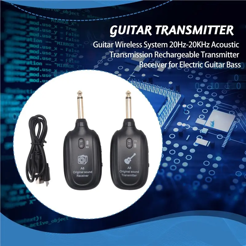HFES Guitar Wireless System 20Hz-20Khz Acoustic Transmission Rechargeable Transmitter Receiver For Electric Guitar Bass view 3