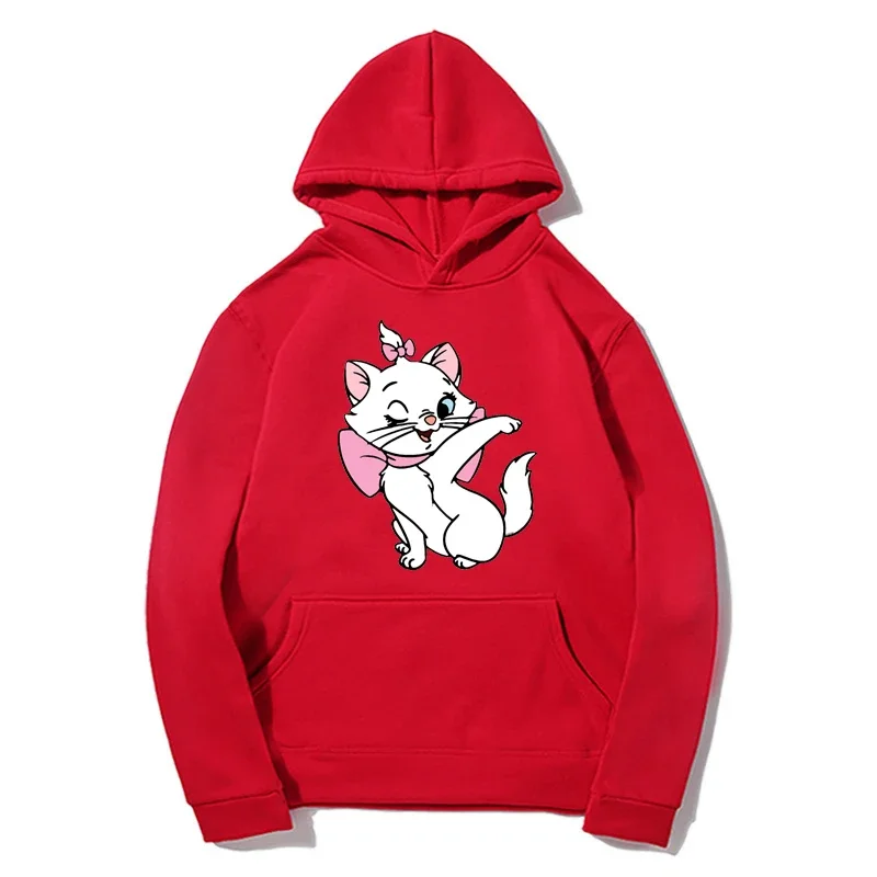 Disney The Aristocats Streetwear Catoon Harajuku Casual Hoodies Cute Fashion Clothes Top Pullover Loose Spring Autumn Coat Print