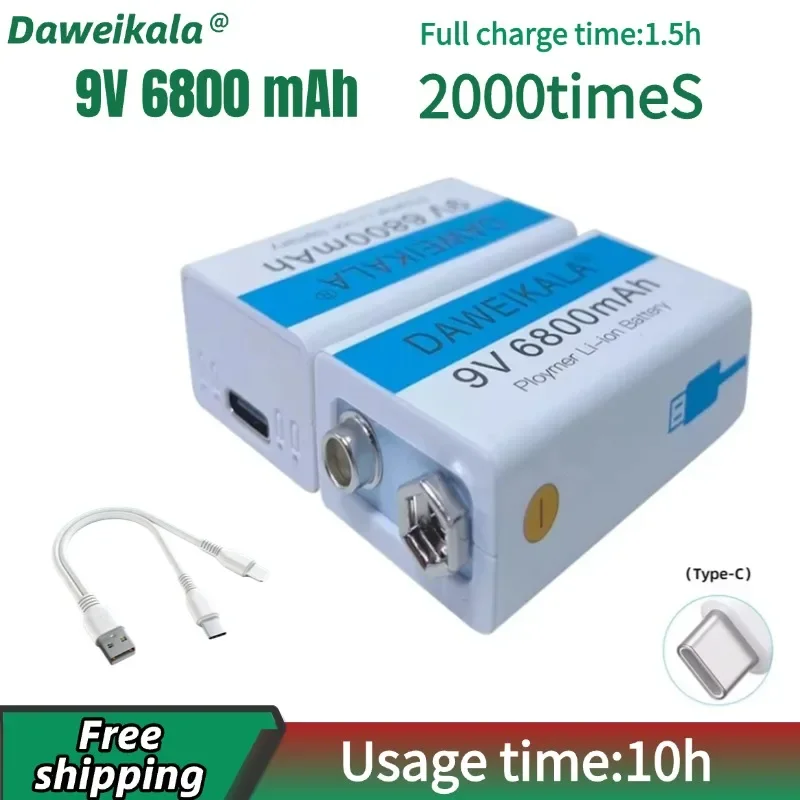 

Daweikala Новый 9 В 6800 мАч литий-ионный аккумулятор Micro USB аккумуляторы 9 В литий для мультиметра микрофон игрушка пульт дистанционного управления