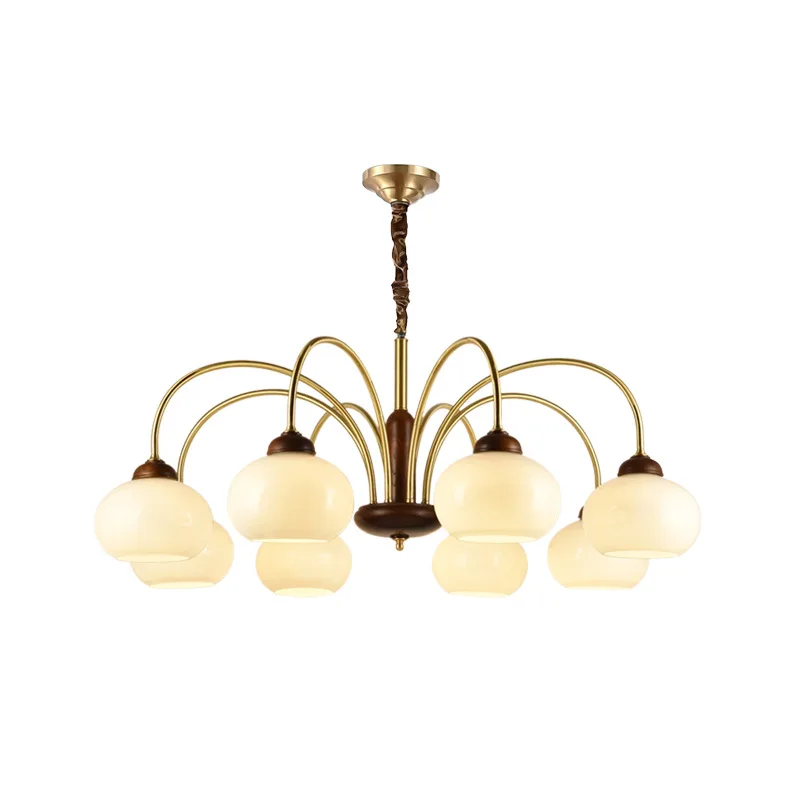 

Full copper living room chandelier dining room light master bedroom atmospheric retro lighting