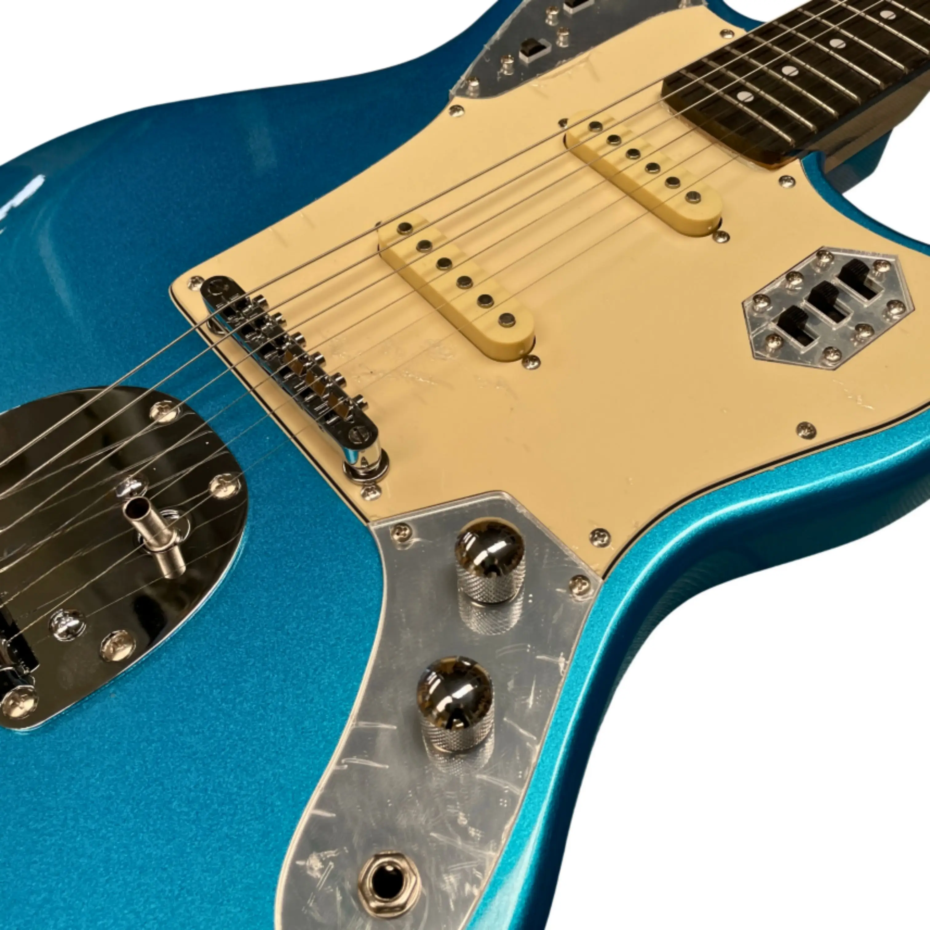 Electric Guitar Beginner - Guitarra elétrica azul perolado metálico, com