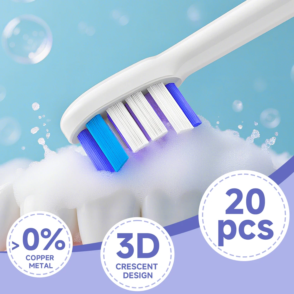 

Сменные насадки для зубных щеток, 20 шт., совместимые с перезаряжаемой зубной щеткой Philips One Series Sonicare