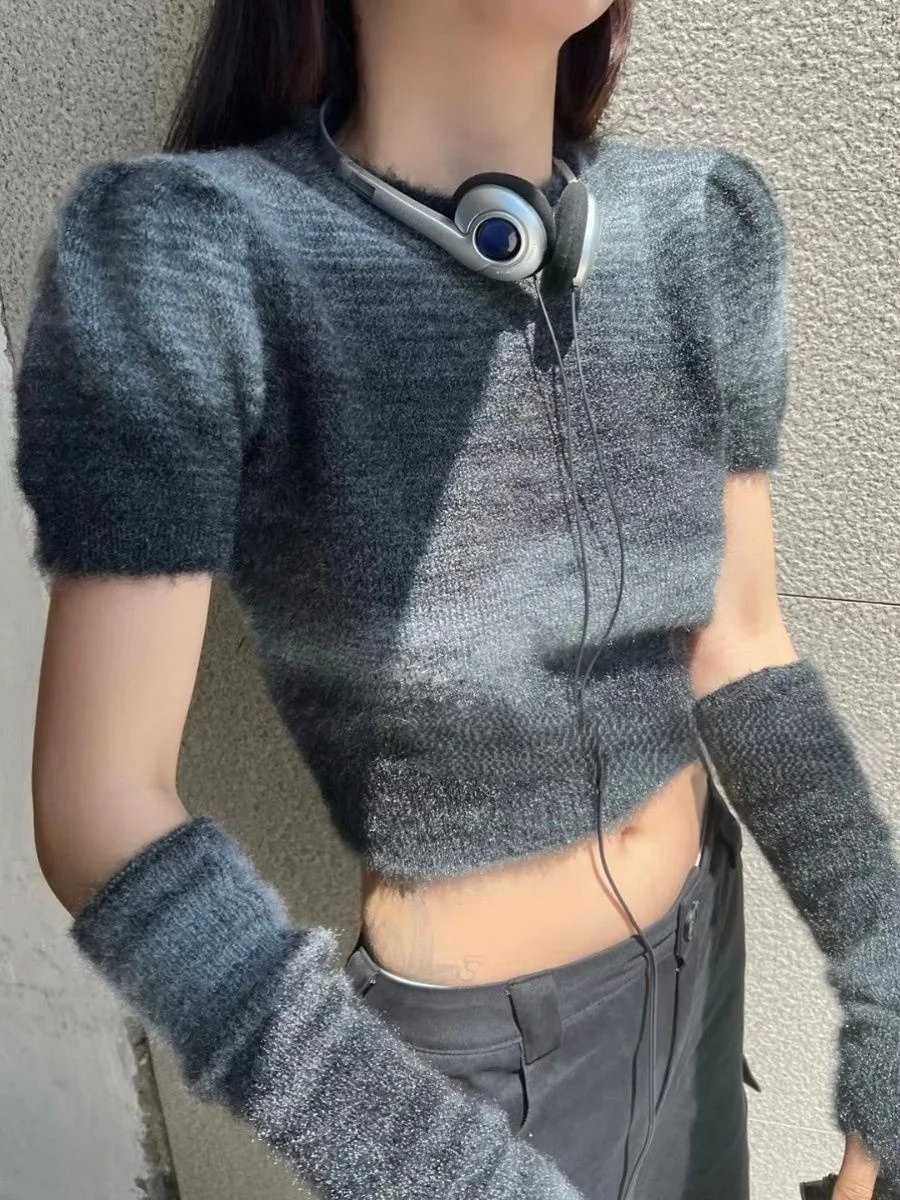 

Detachable Sleeve Knitted Sweater Women Pullovers Sport Fall Twisted Cable Slimming Urban Social Anti-Wrinkle Sweet Stylish Girl