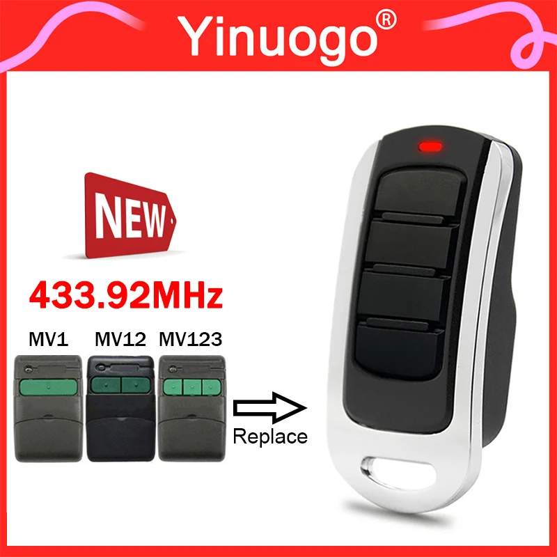 For MasterCode MV1 MV12 MV123 433.92MHz Rolling Code Garage Door Remote Control Handheld Transmitter