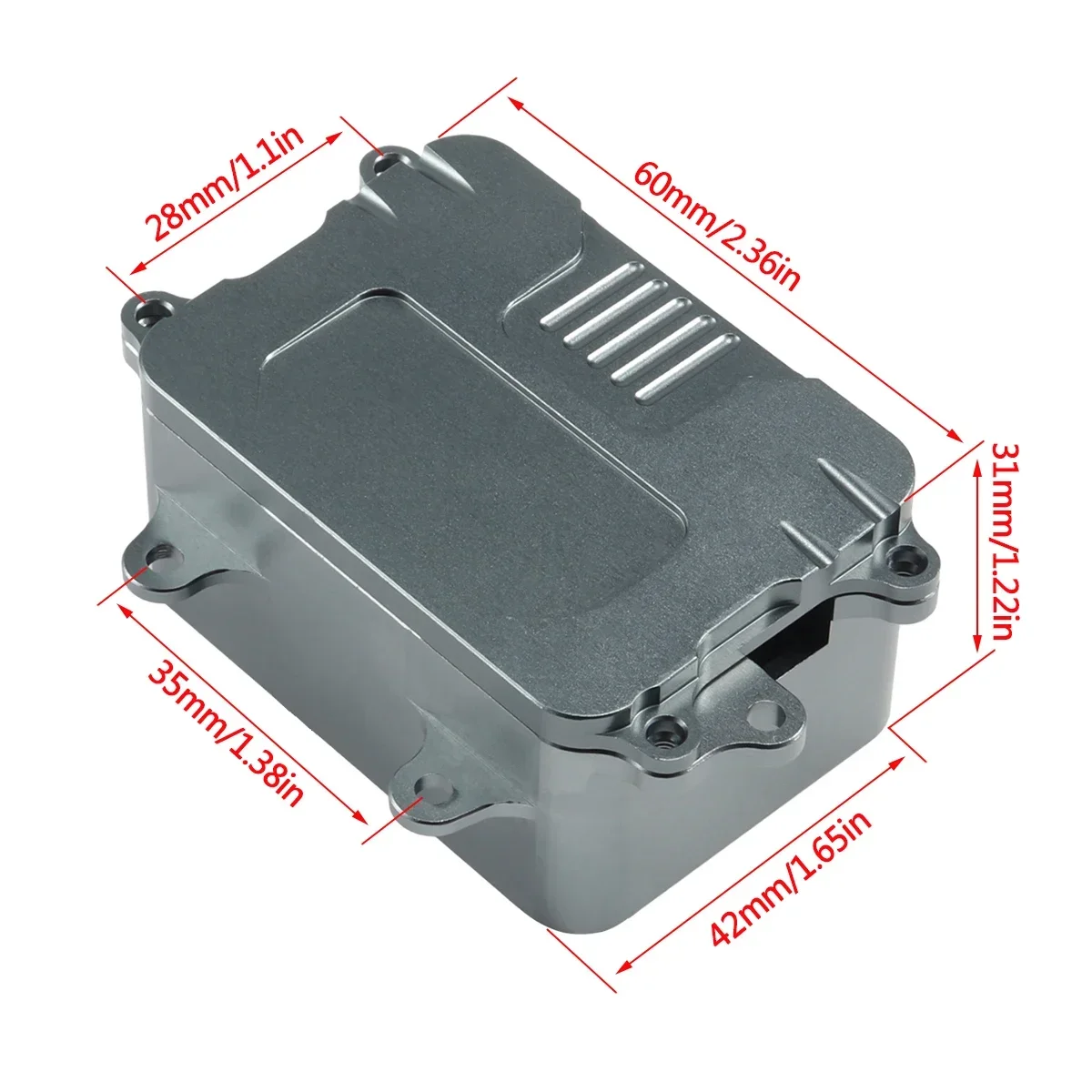 CNC Aluminum Receiver Box Electronic Radio ESC Tray 60*42*31mm for 1/10 RC Rock Crawler Axial SCX10 D90 D110 Chassis DIY Upgrade