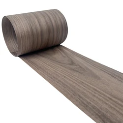 20*250cm, 0.4mm Thick Black Walnut Veneer, Crown Wood Grain for Restoration of Furniture and Tabletops, Walnut Veneer Sheet Roll