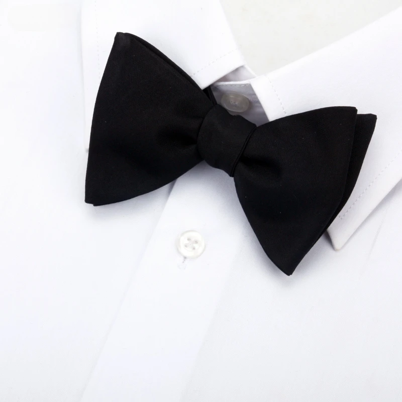 New high-end men's formal business silk tie, black groom's wedding silk hand tied tie men's accessories banquet gift box set