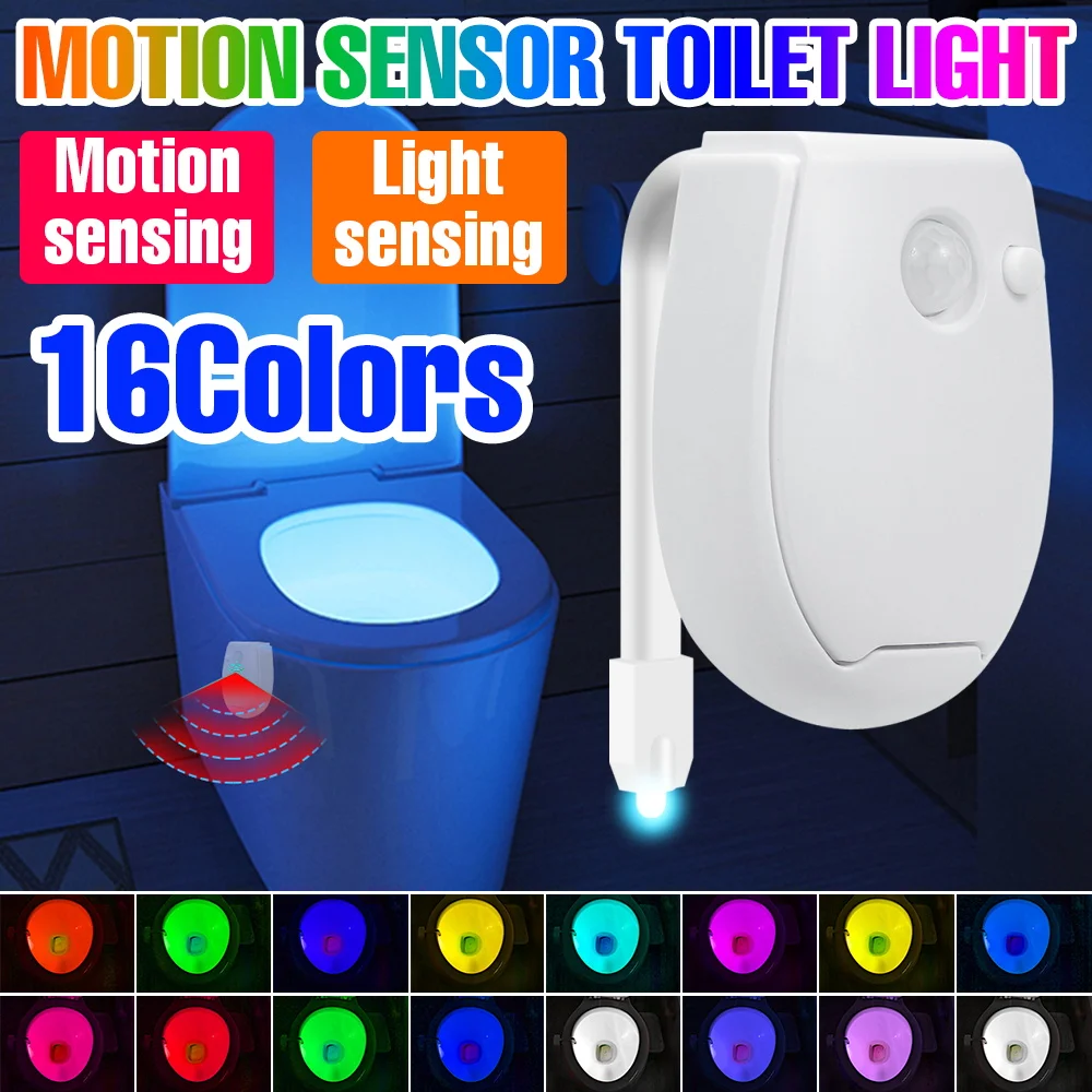 

Светодиодные фонари для унитаза RGB Smart Водонепроницаемое сиденье для унитаза Подсветка для туалета PIR Датчик движения Лампа Внутреннее ночное освещение для ванной комнаты