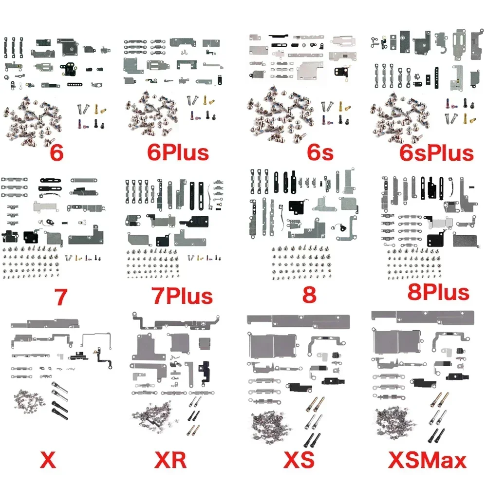 

Metal Internal Bracket Holder Shield + Full Screw Set for IPhone 6 6P 6s 7 8 Plus X XR XS Max 11 Pro Max Small Parts Replacement