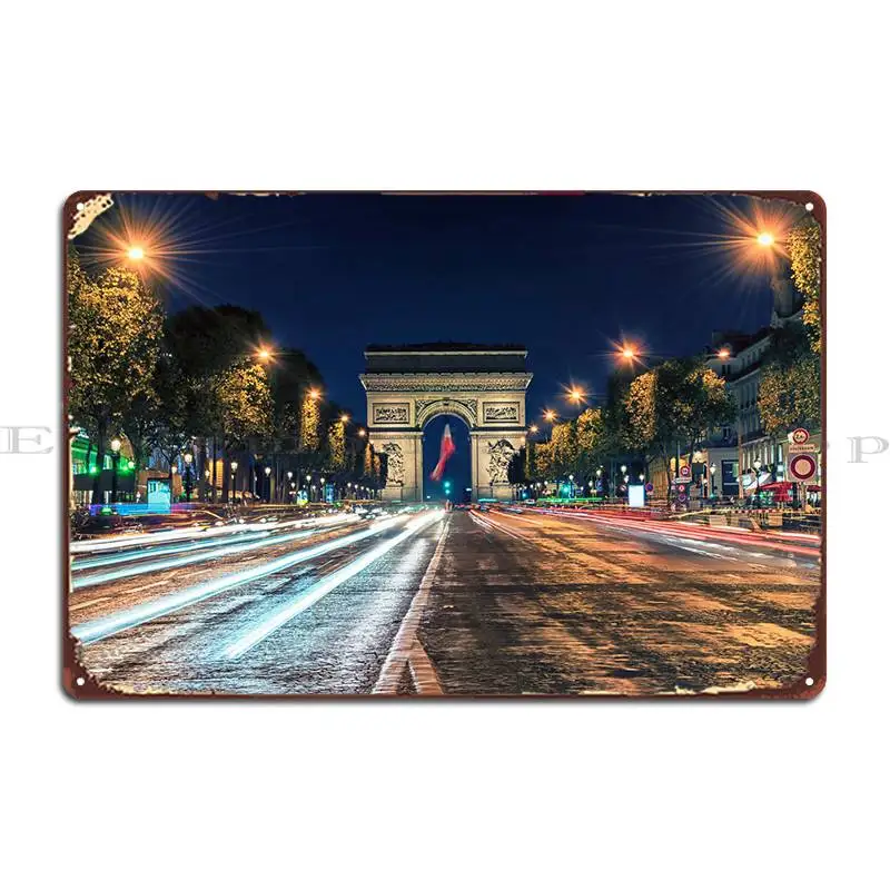 Champs Elysees Metal Sign Garage Designing Funny Wall Decor Plaques Tin Sign Poster