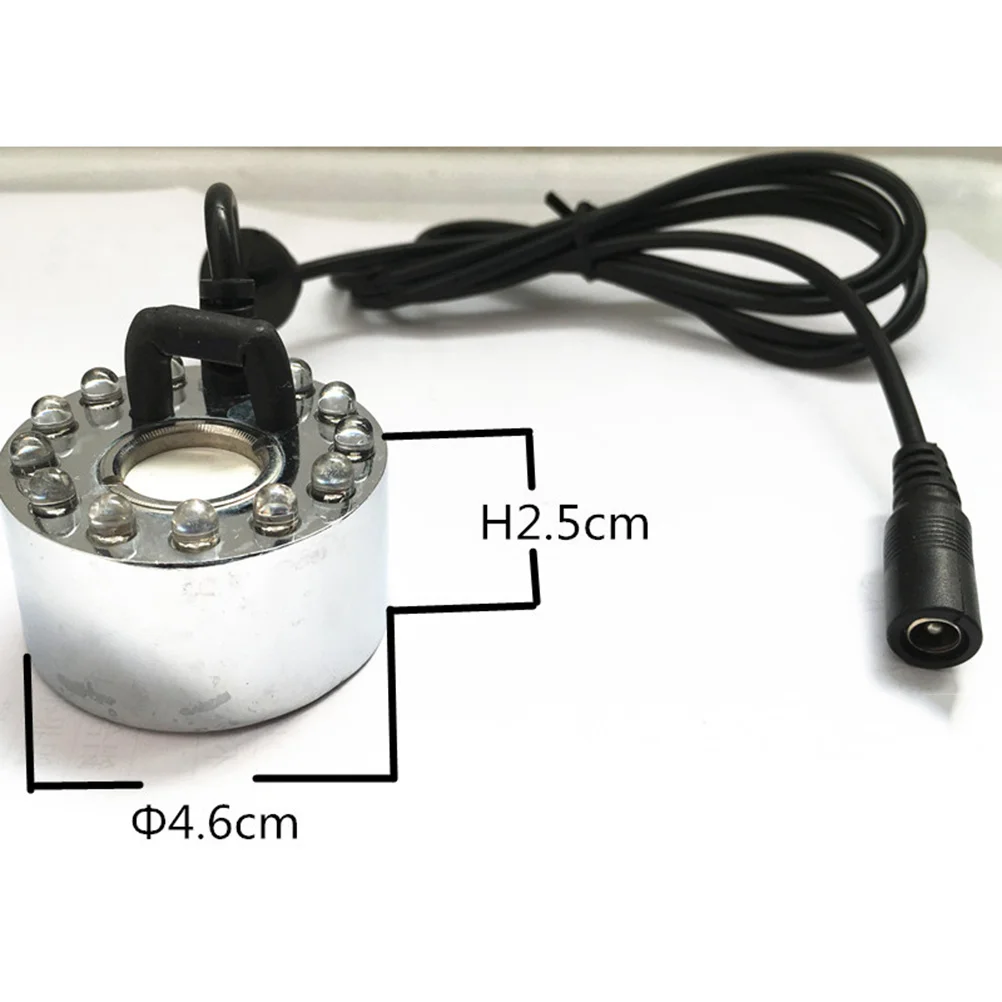 12-LED Color Changing Fog Maker Mist Maker Black for Water Fountain Pond Fish Rockery Indoor Outdoor Use