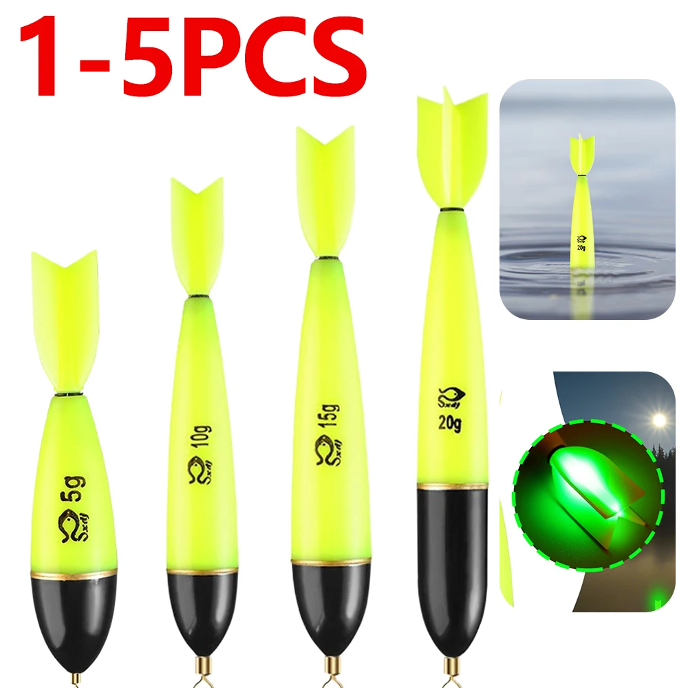 1-5pcs Fishing Floats Luminous Fishing Accessories Fishing Night Float Night Fishing Light Up Bobbers for Sea Ocean Rock Fishing