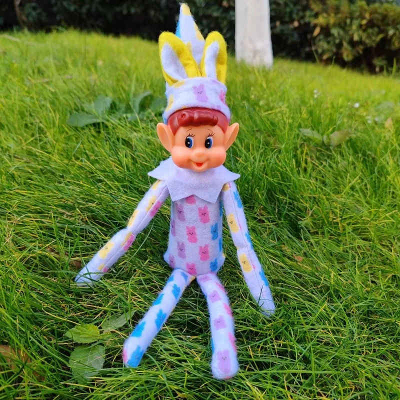 Multicolor NUOVO Coniglietto pasquale Elfo Decorazione bambola Regalo per bambini Elfo Animali di peluche impertinenti Elfi sul ripiano Accessorio piccolo elfo