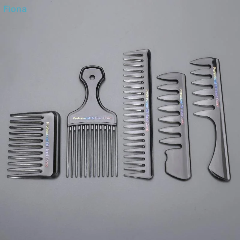 

✄Professional Oil Head Styling Comb Set,5Pcs Wide Tooth & Pick Comb Kit for Men's Hair Styling,Barber & Grooming
