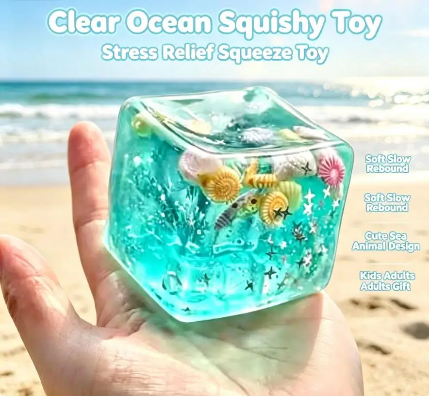 Soft TPR Anti-Stress Ball with Slow Rebound Sea World Stress Relief Elastic Squeezing Colored Pinch Toy for Decompression Toys