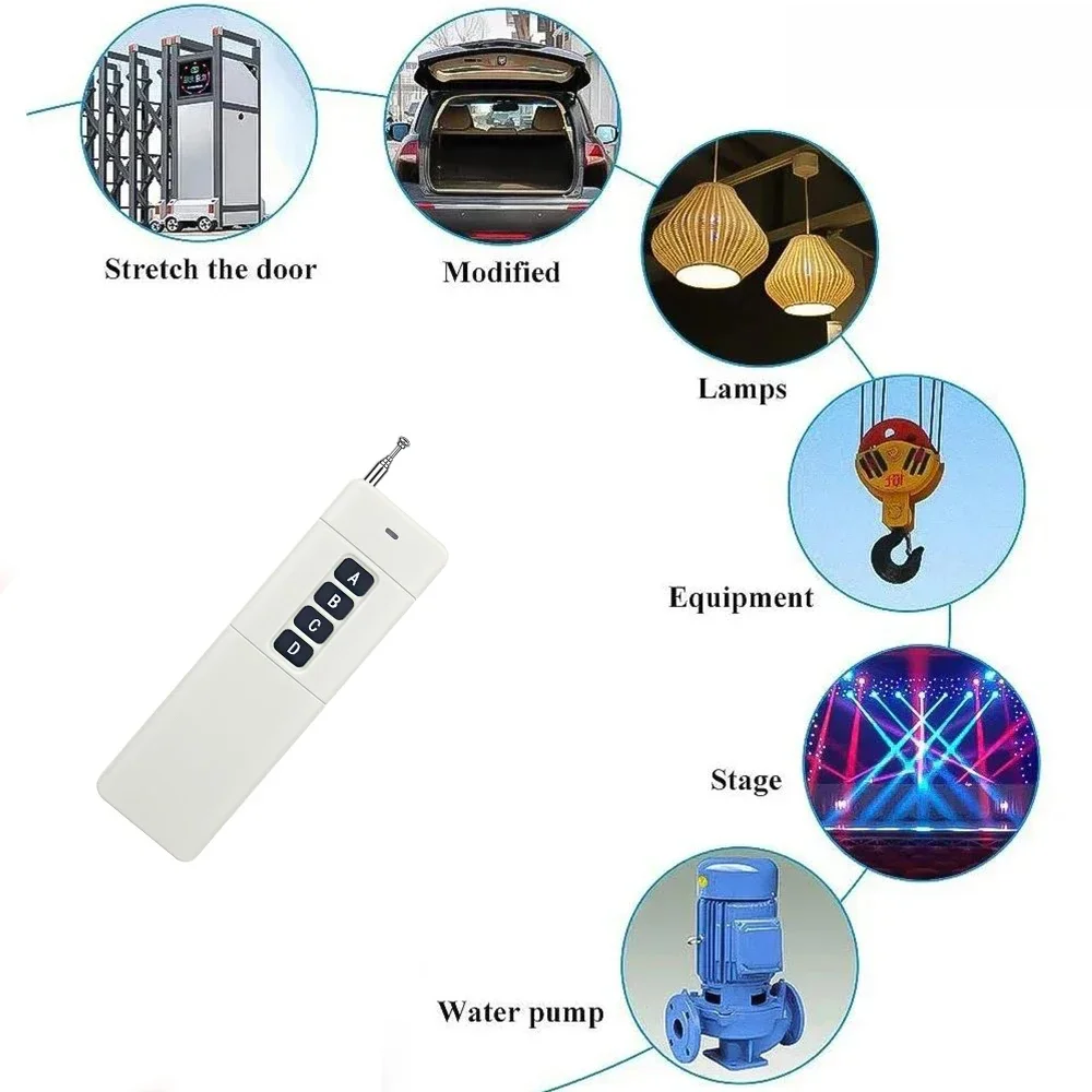 Rf طويل المدى 3000m 433.92Mhz لاسلكي Rf التحكم عن بعد رمز النسخ لباب المرآب المنزل الذكي