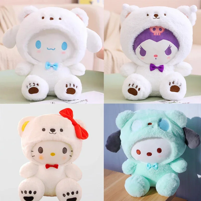 Sanrio Plushies Hello Kitty Cinnamonroll Kuromi Pochacco muñeco de peluche Cos oso lindos juguetes niños regalos de cumpleaños
