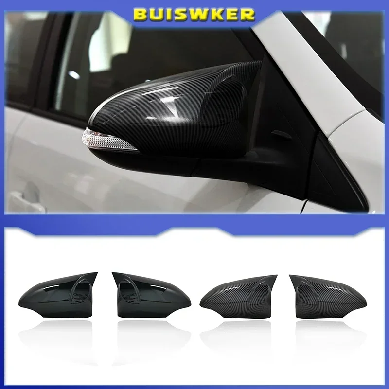 Für Toyota Yaris 2012–2019, Rückspiegelabdeckung, Flügel, Tür, Seitengehäuse, Kappengehäuse, Carbonfaser-Optik, Autoteile