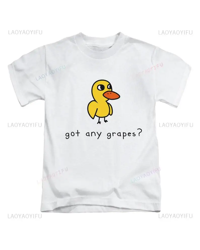 

Got Any Grapes Adults T-Shirt New Style Funny Duck Song Meme Viral Printed Tee Top Man Woman Cotton Cartoon O-neck Short-sleev