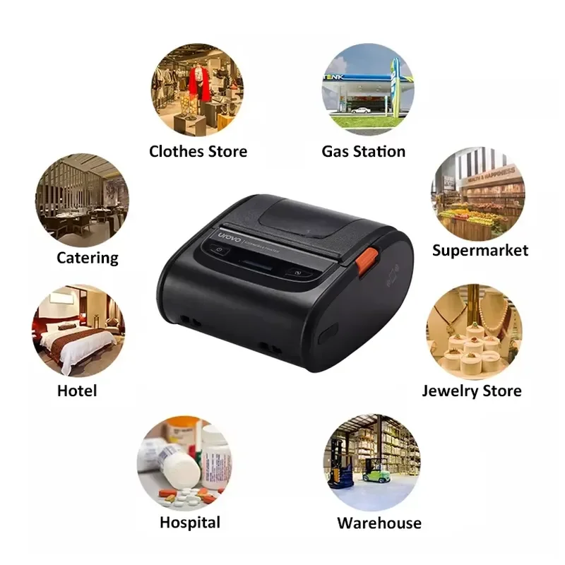 for UROVO K329 72mm Portable Thermal Line Printer USB Type-C 203dpi for Traffic Receipts and Labels in Stock