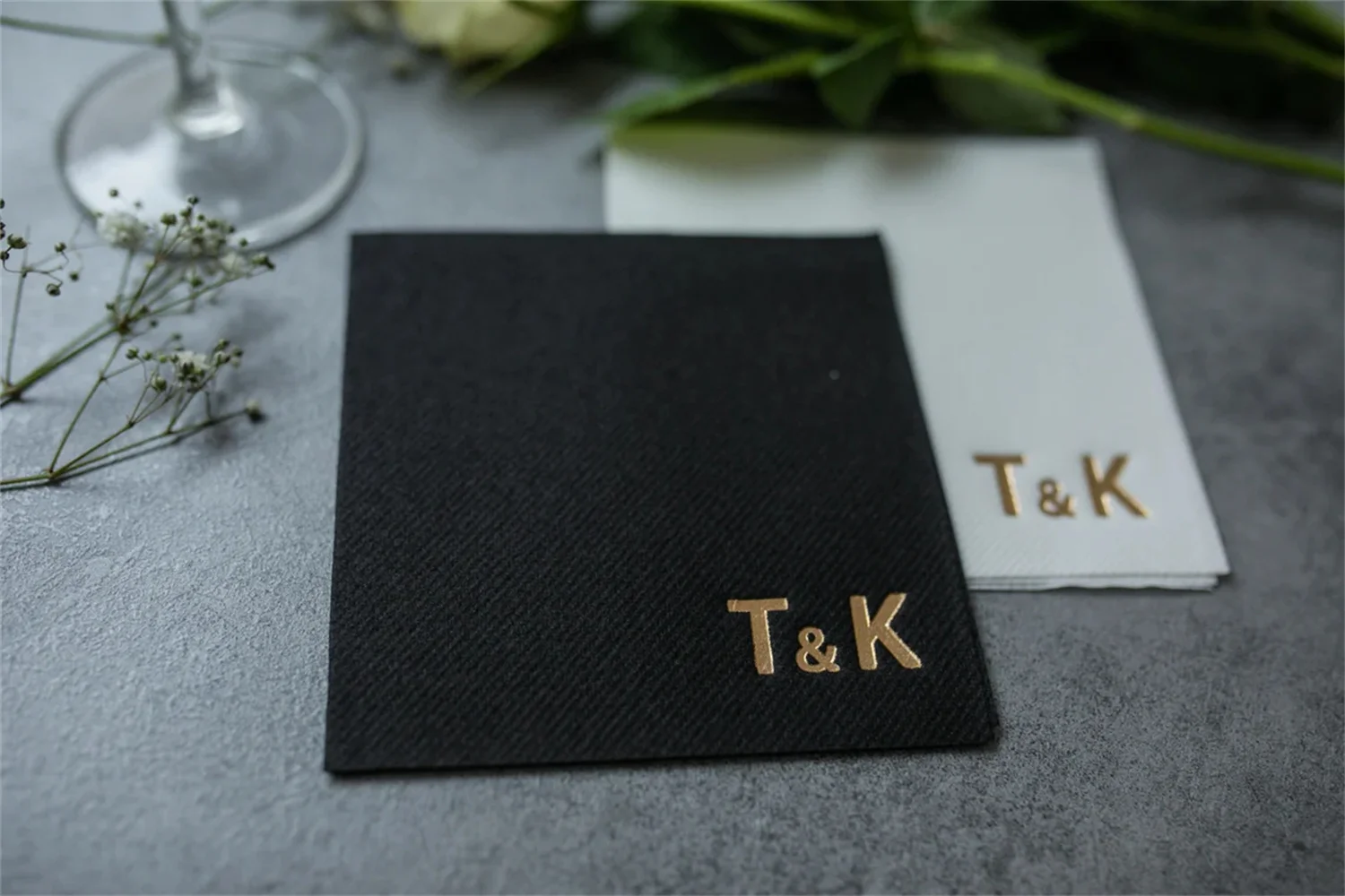 50 PCS Personalized cocktail Napkins wedding, soft linen like, airlaid Custom wedding Napkins, Napkins for wedding, Monogramed N