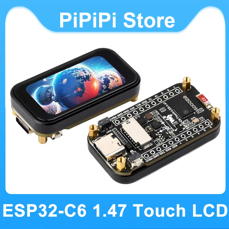 ESP32 C6 Development Board 1.47inch LCD Display Touch Screen 172×320 SD AXS5106L JD9853 LVGL GUI HMI Applications