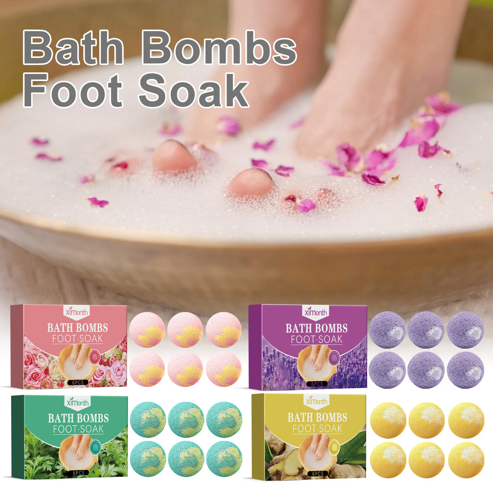 Bubble Bath Ball Bombs Flowers Scent Body Bathing Cleaning Relaxing Natural Herbal Essential Oil Anti Dry Cracking Foot Spa Bomb